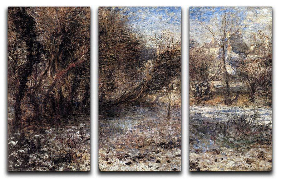 Snowy landscape by Renoir 3 Split Panel Canvas Print - Canvas Art Rocks - 1