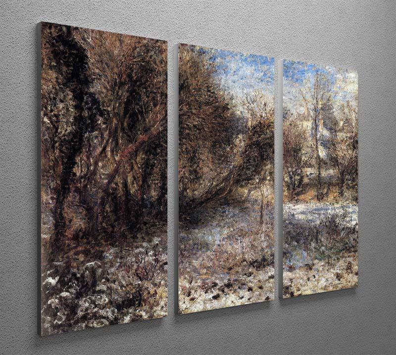 Snowy landscape by Renoir 3 Split Panel Canvas Print - Canvas Art Rocks - 2