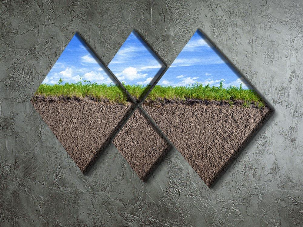 Soil ground 4 Square Multi Panel Canvas  - Canvas Art Rocks - 2