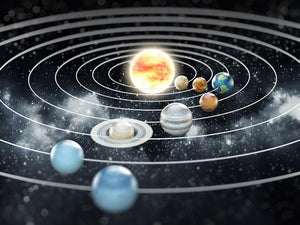 Solar system with eight planets Wall Mural Wallpaper - Canvas Art Rocks - 1
