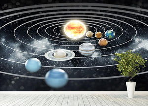 Solar system with eight planets Wall Mural Wallpaper - Canvas Art Rocks - 4