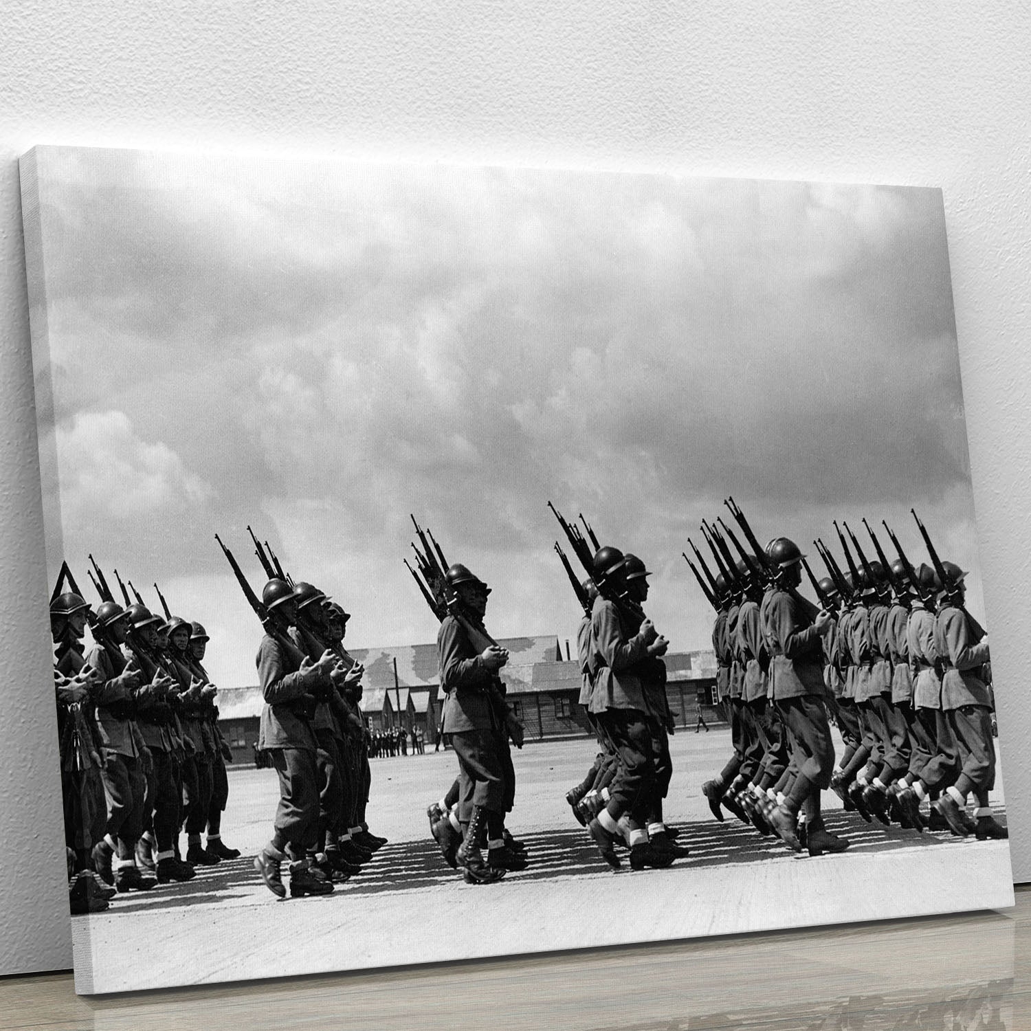 Soldiers marching in formation Canvas Print or Poster - Canvas Art Rocks - 1