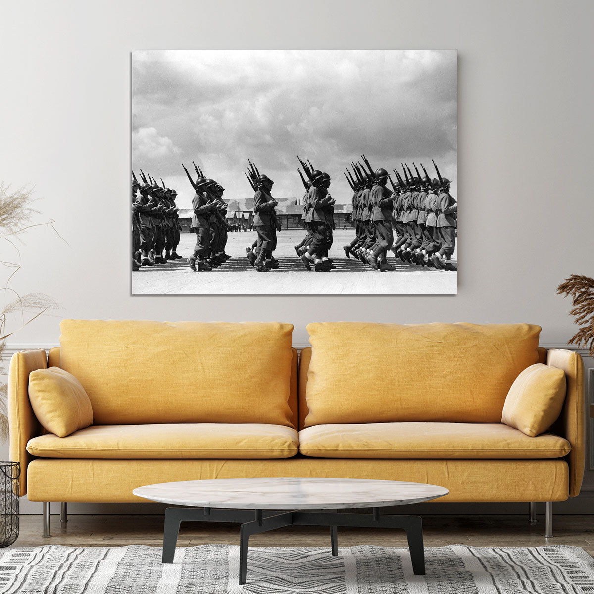 Soldiers marching in formation Canvas Print or Poster - Canvas Art Rocks - 4
