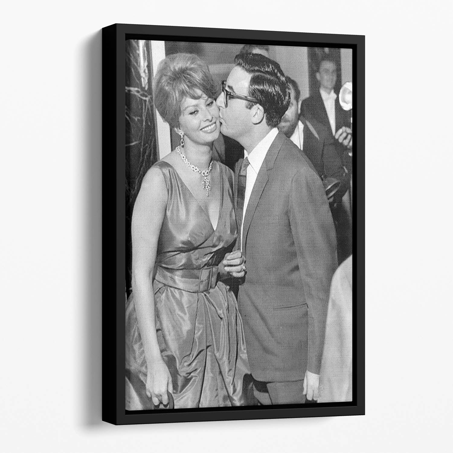 Sophia Loren and Peter Sellers Floating Framed Canvas