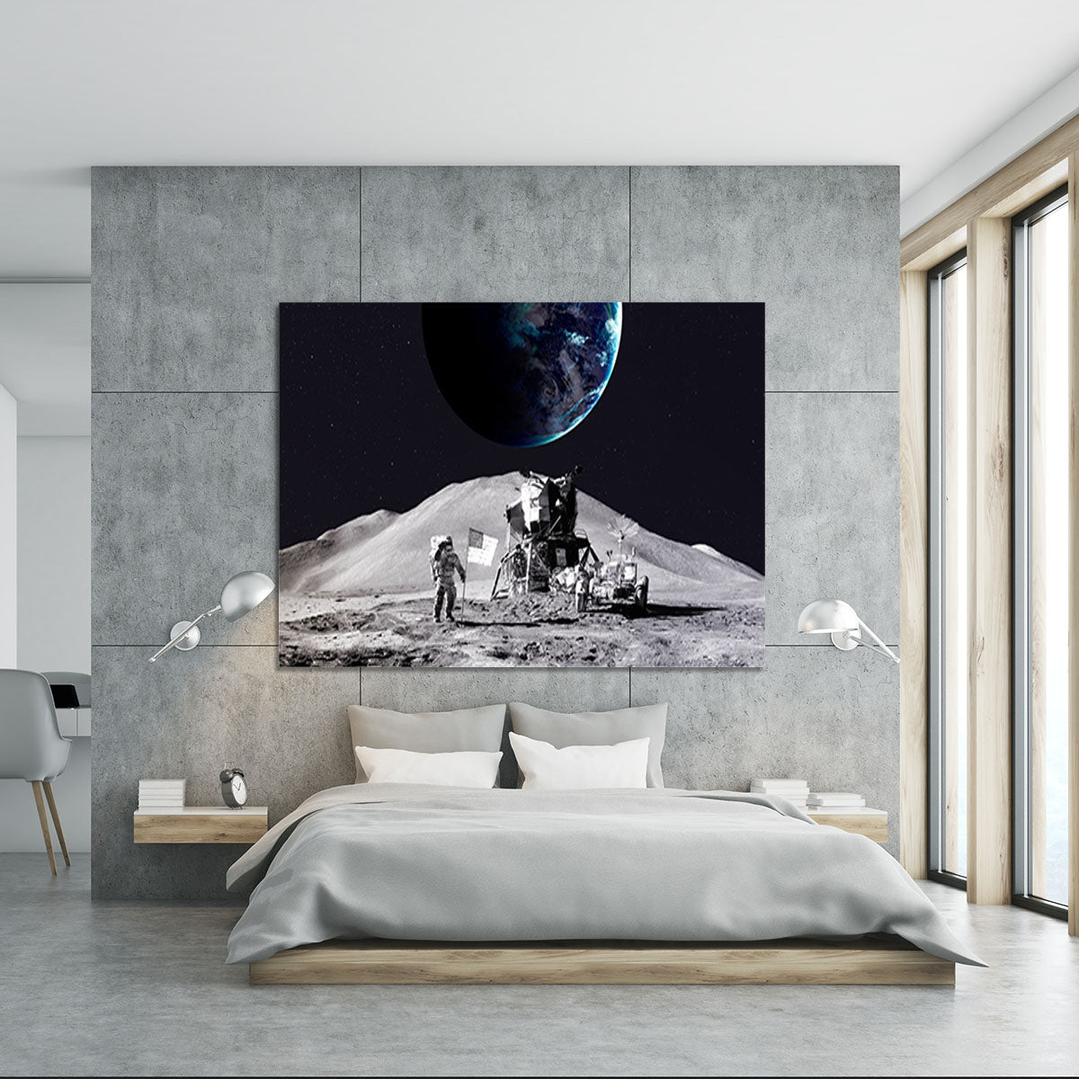 Space Man On The Moon Canvas Print or Poster - Canvas Art Rocks - 5