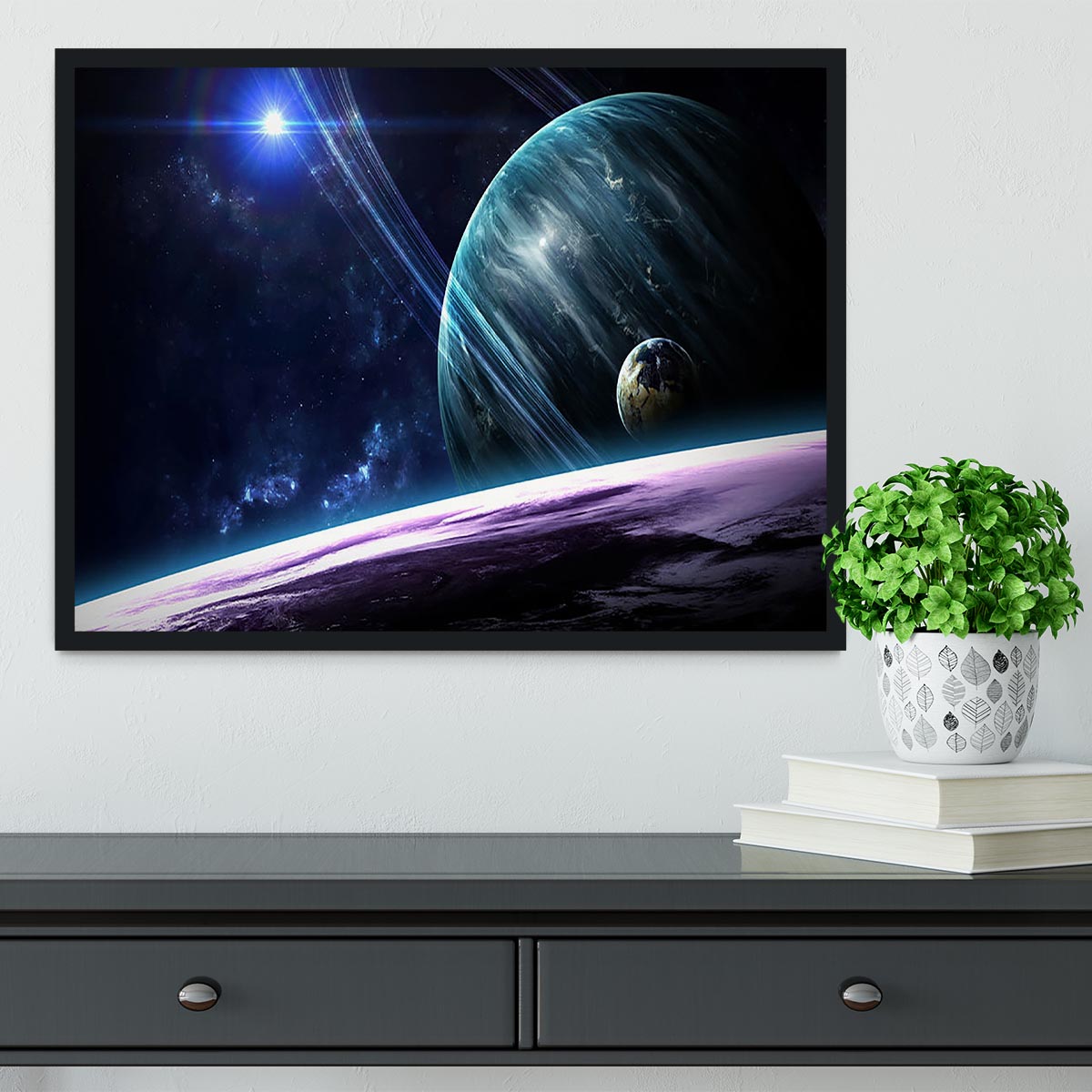 Space Planets Framed Print - Canvas Art Rocks - 2