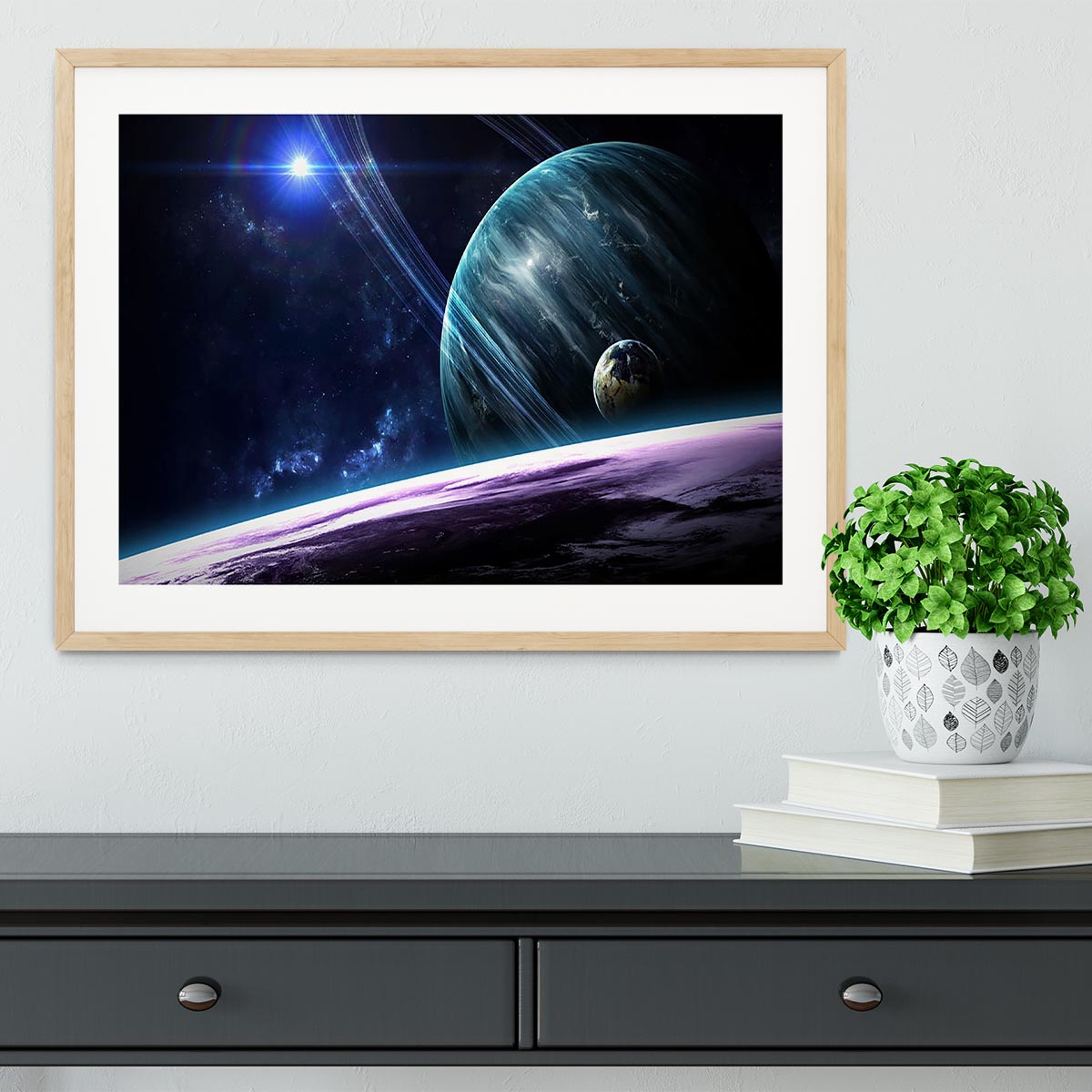 Space Planets Framed Print - Canvas Art Rocks - 3