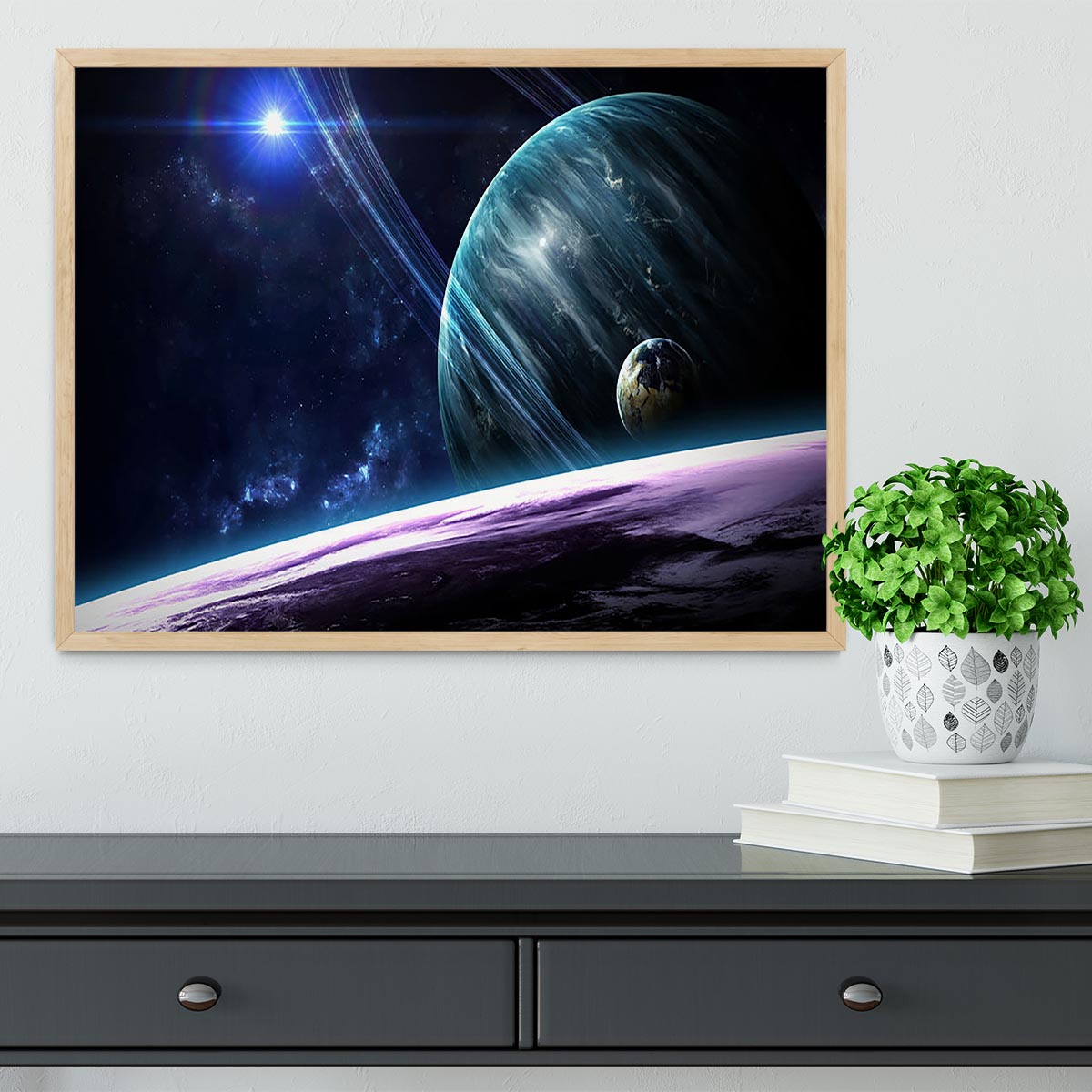 Space Planets Framed Print - Canvas Art Rocks - 4