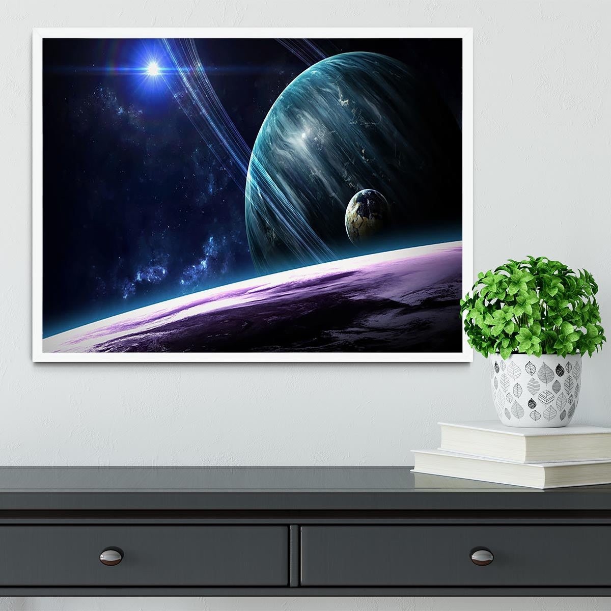 Space Planets Framed Print - Canvas Art Rocks -6