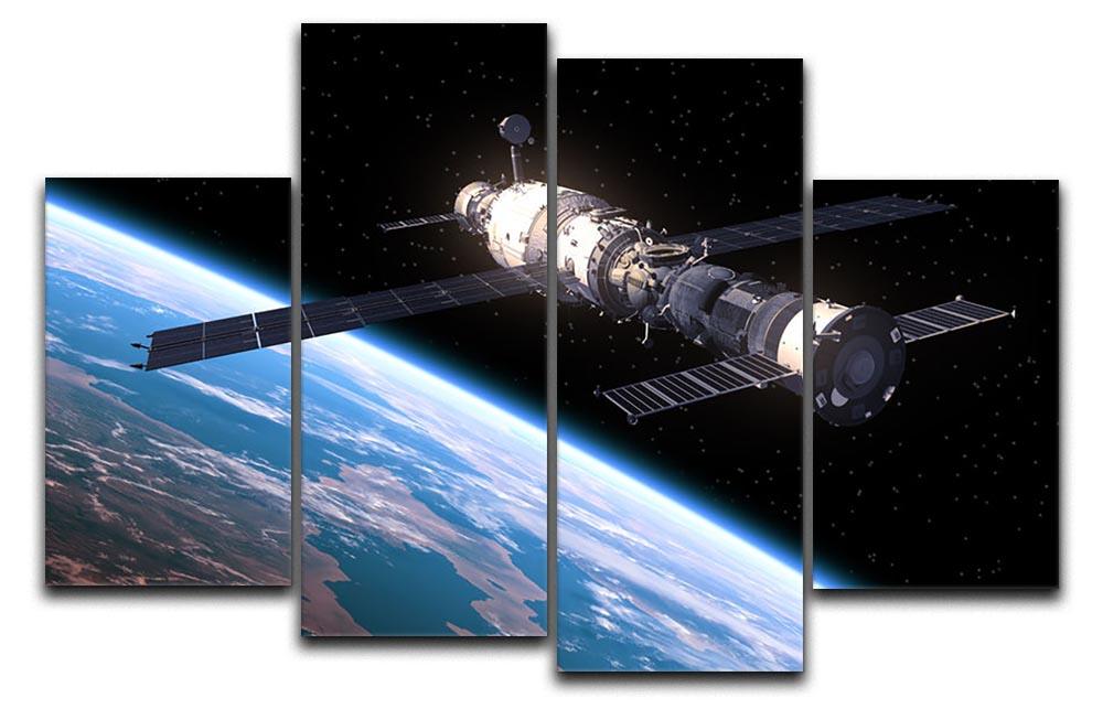 Space Station In Space 4 Split Panel Canvas  - Canvas Art Rocks - 1