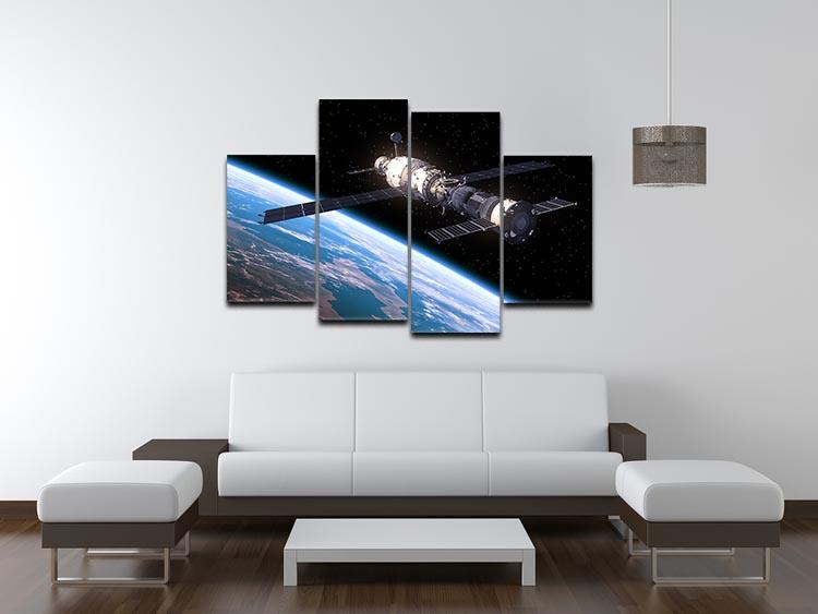 Space Station In Space 4 Split Panel Canvas - Canvas Art Rocks - 3