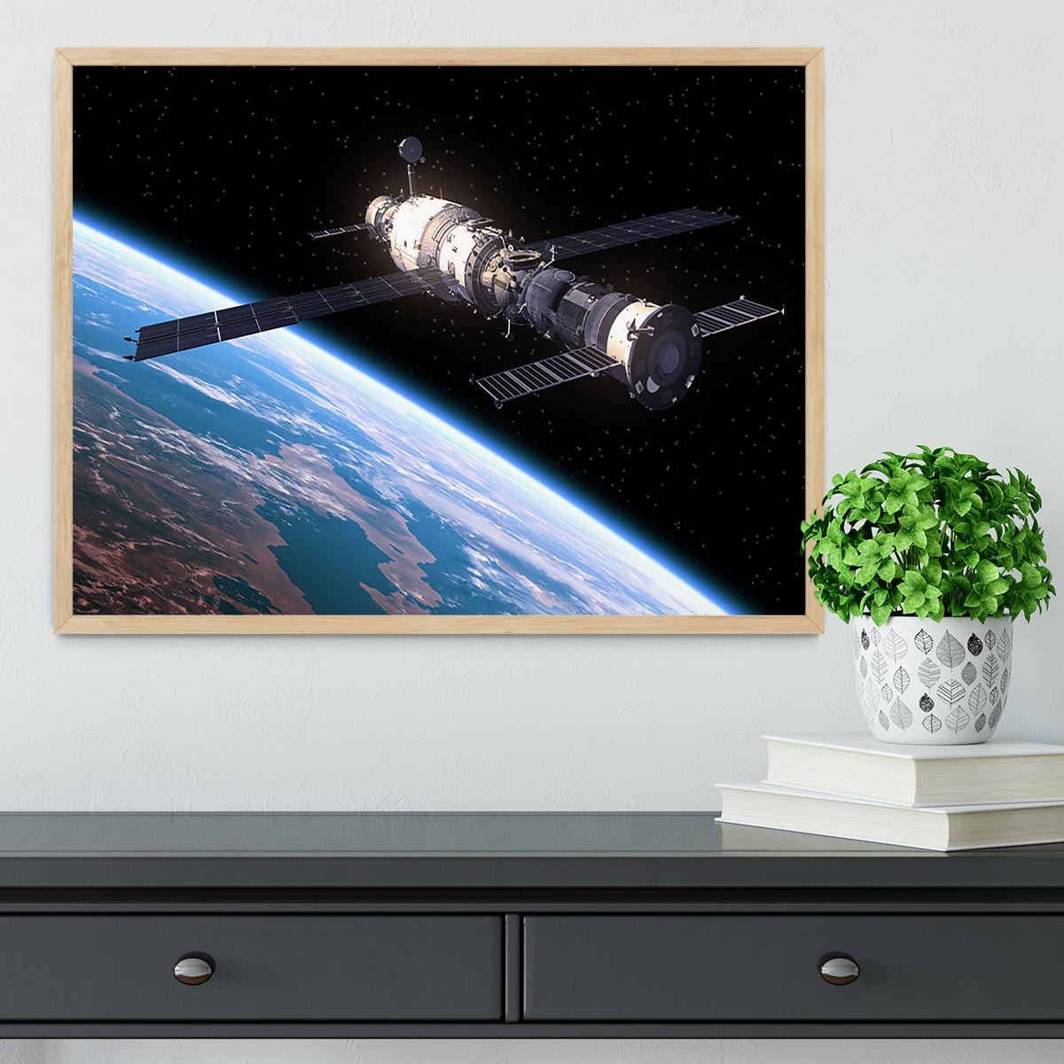 Space Station In Space Framed Print - Canvas Art Rocks - 4