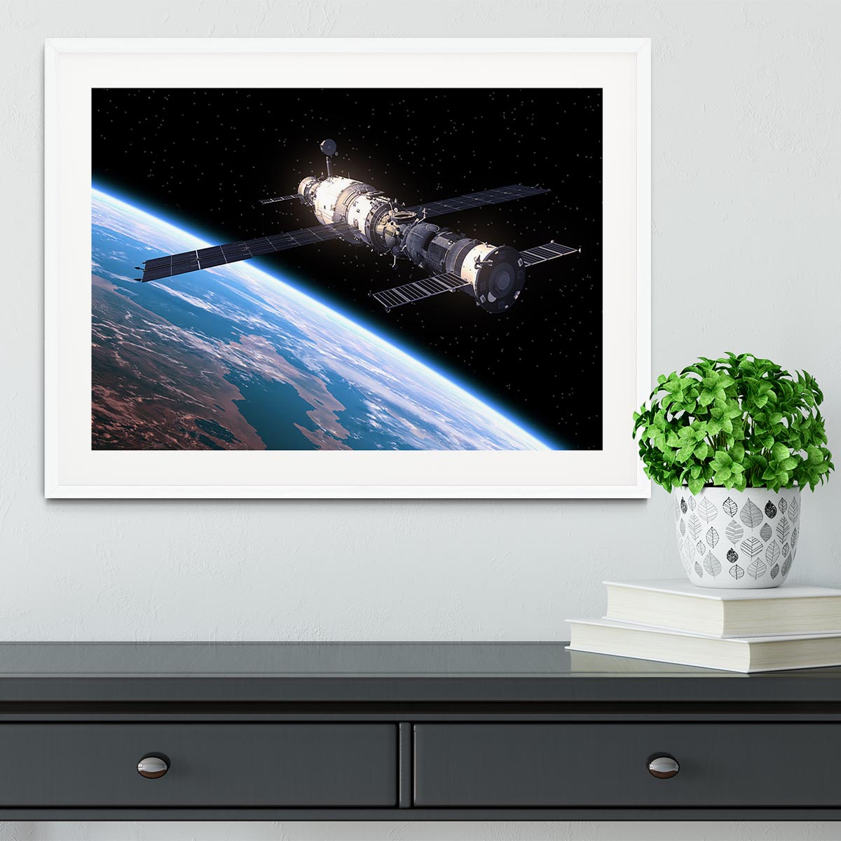 Space Station In Space Framed Print - Canvas Art Rocks - 5