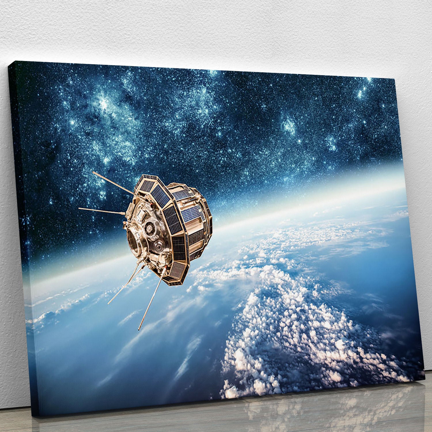 Space satellite orbiting Canvas Print or Poster - Canvas Art Rocks - 1