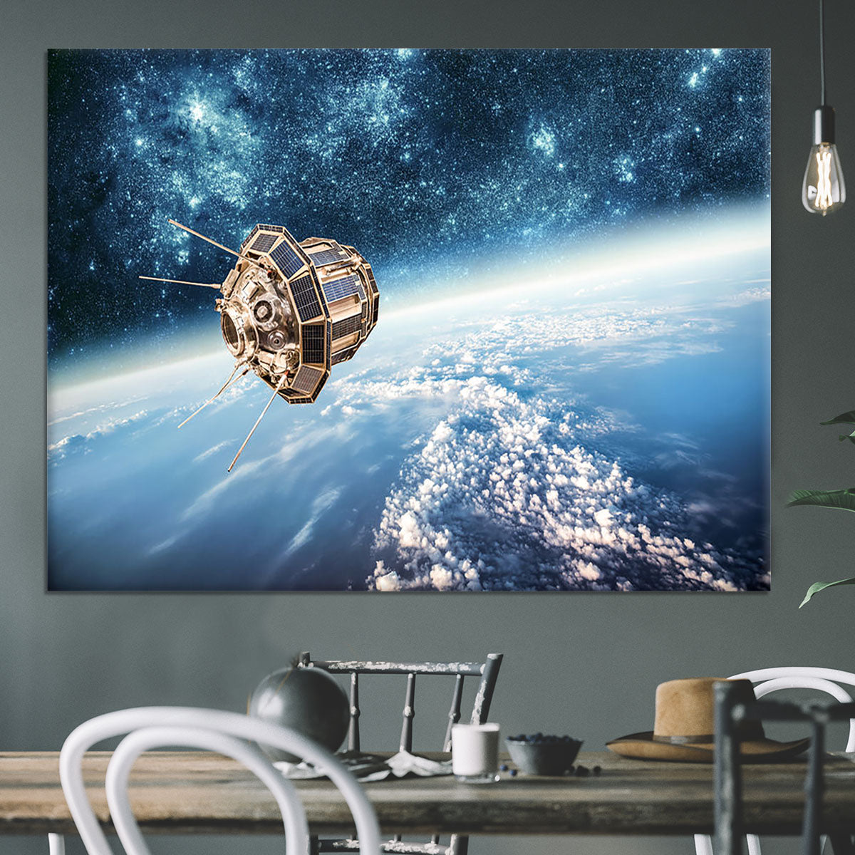 Space satellite orbiting Canvas Print or Poster - Canvas Art Rocks - 3