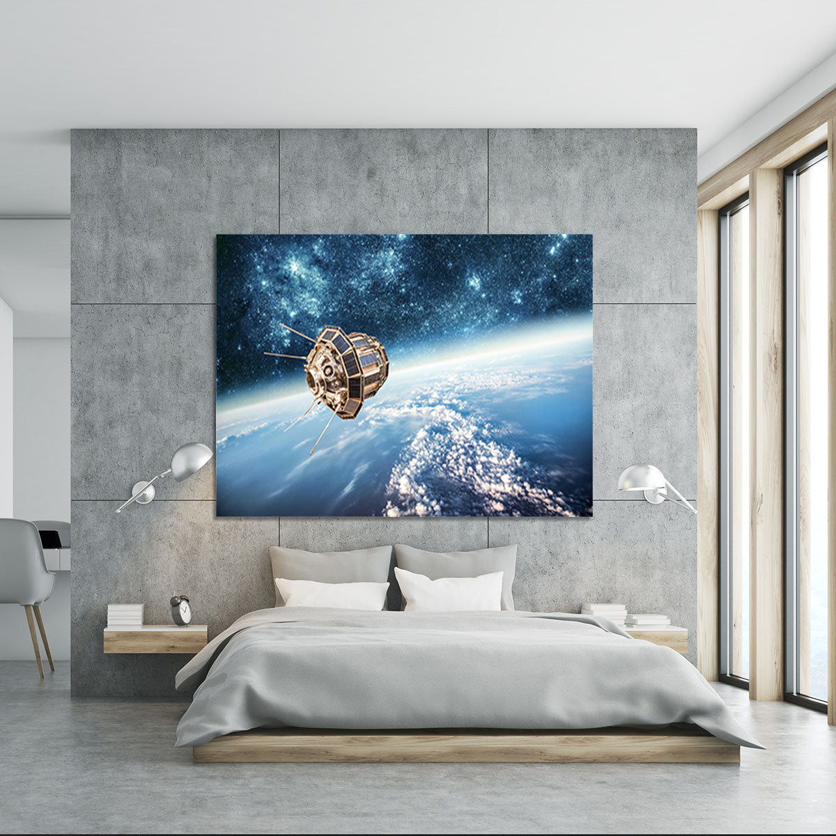 Space satellite orbiting Canvas Print or Poster - Canvas Art Rocks - 5
