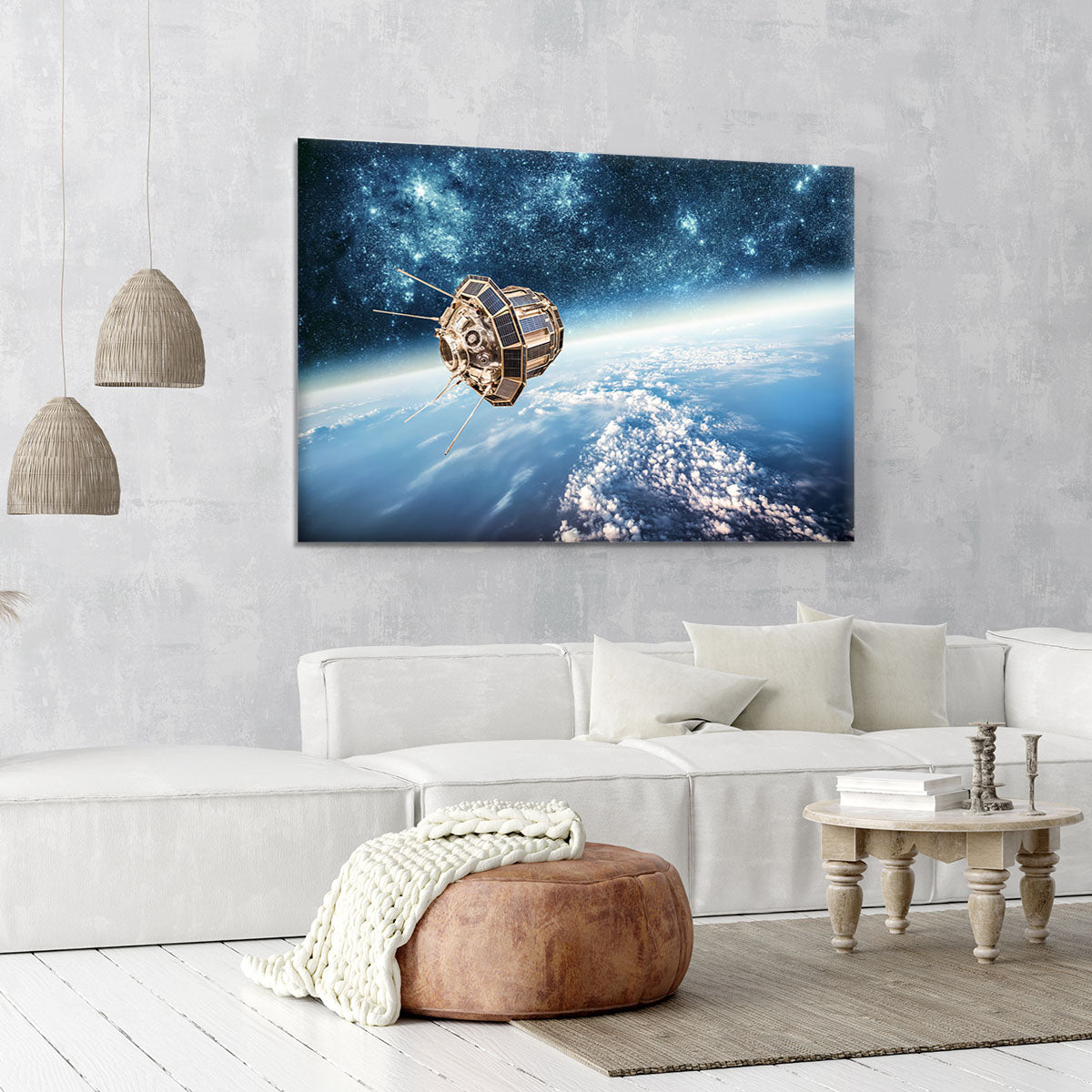 Space satellite orbiting Canvas Print or Poster - Canvas Art Rocks - 6