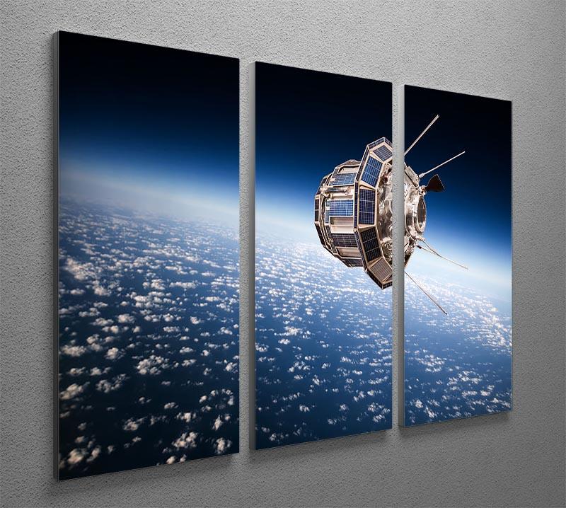 Space satellite orbiting the earth 3 Split Panel Canvas Print - Canvas Art Rocks - 2