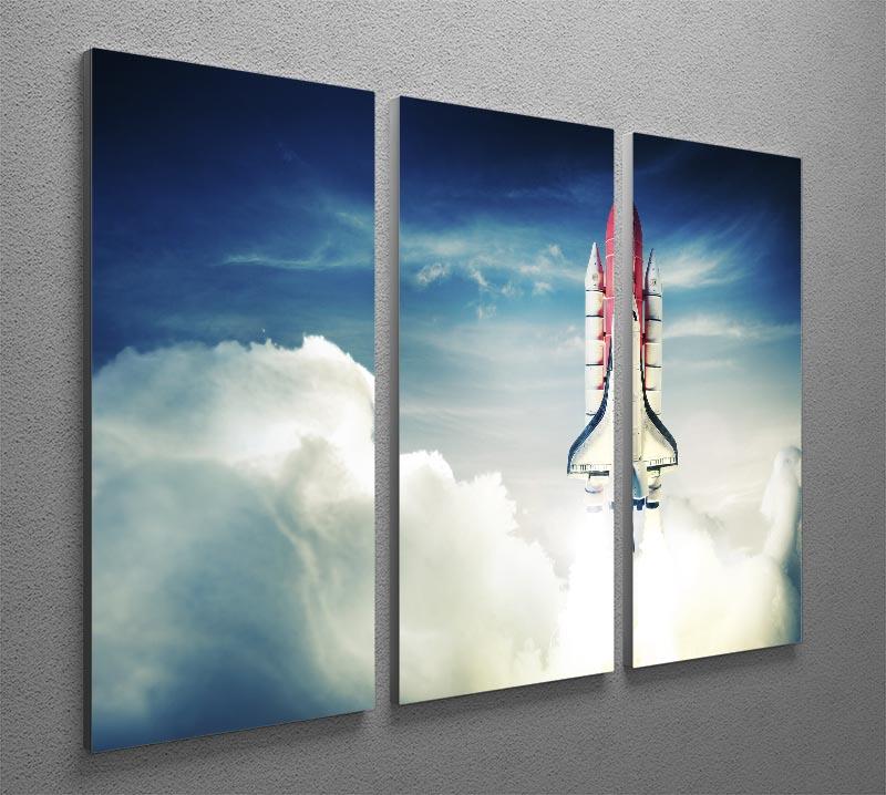 Space shuttle taking off on a mission 3 Split Panel Canvas Print - Canvas Art Rocks - 2