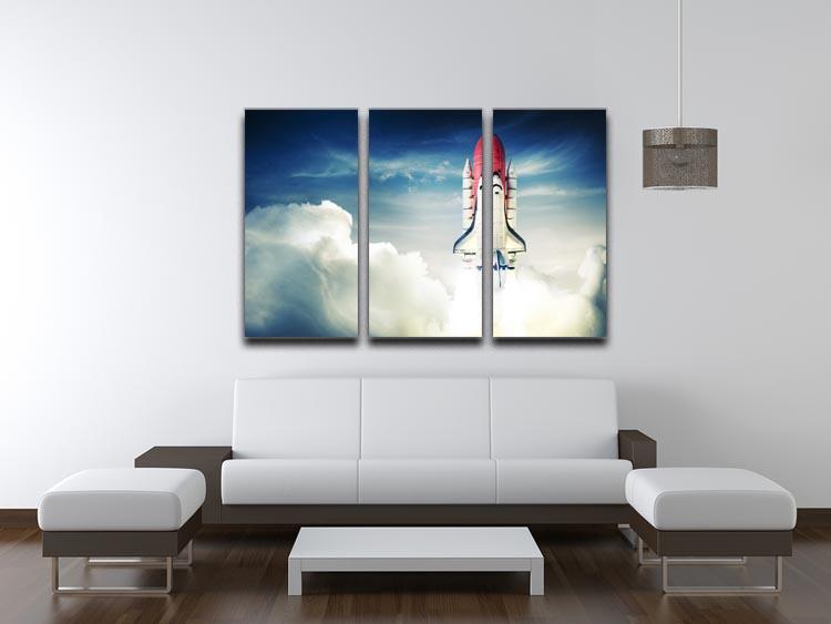 Space shuttle taking off on a mission 3 Split Panel Canvas Print - Canvas Art Rocks - 3
