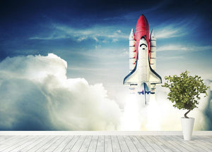 Space shuttle taking off on a mission Wall Mural Wallpaper - Canvas Art Rocks - 4