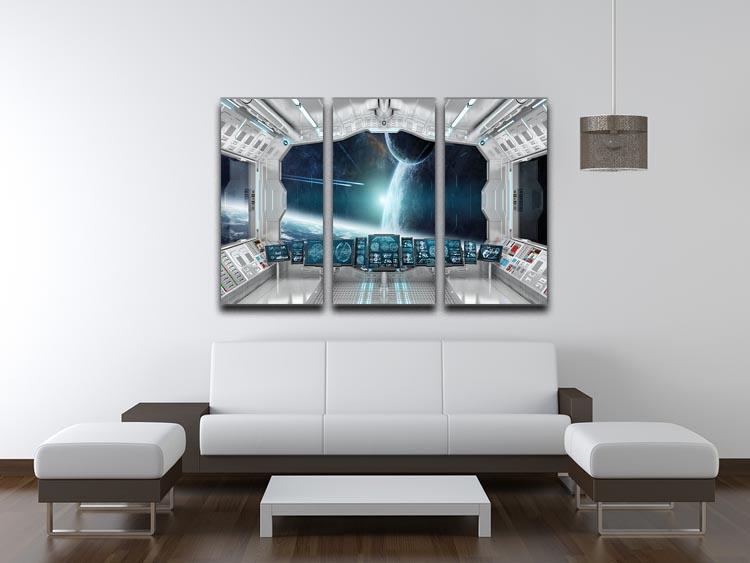 Spaceship Control Center 3 Split Panel Canvas Print - Canvas Art Rocks - 3