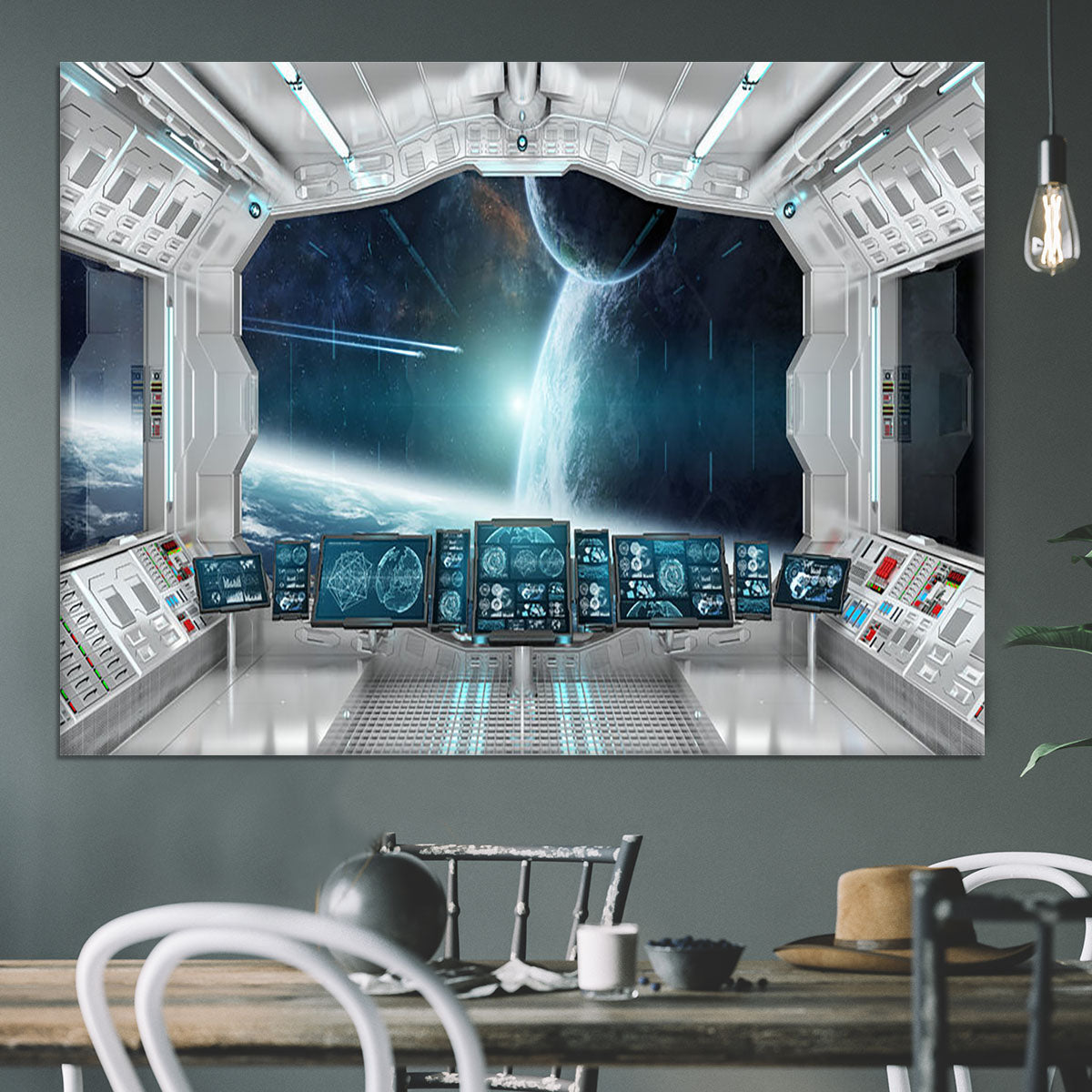 Spaceship Control Center Canvas Print or Poster - Canvas Art Rocks - 3