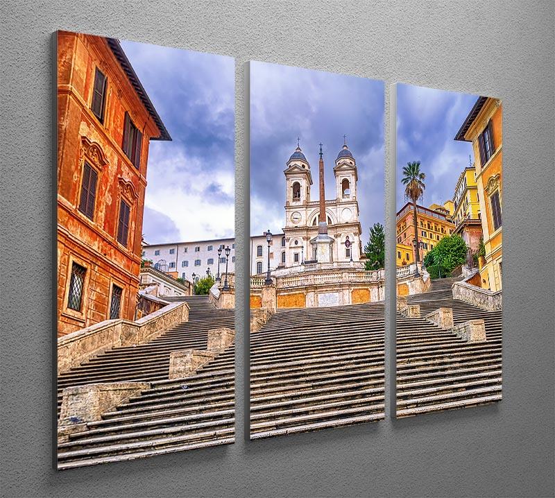 Spanish Steps and Trinita dei Monti church 3 Split Panel Canvas Print - Canvas Art Rocks - 2