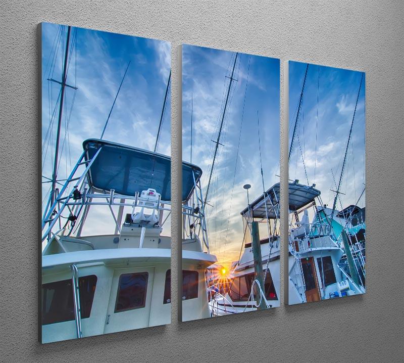 Sportfishing boats at Marina early morning 3 Split Panel Canvas Print - Canvas Art Rocks - 2