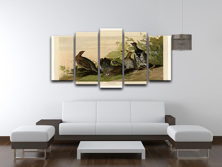 Spotted Grouse by Audubon 5 Split Panel Canvas - Canvas Art Rocks - 3
