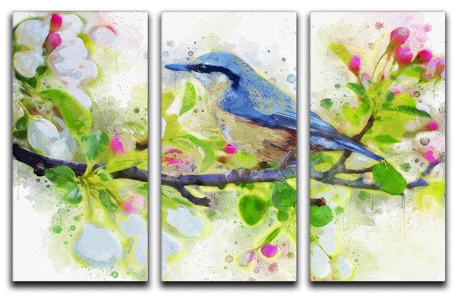 Spring Bird 3 Split Panel Canvas Print - Canvas Art Rocks - 1