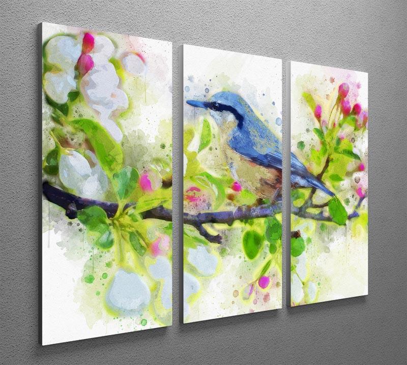Spring Bird 3 Split Panel Canvas Print - Canvas Art Rocks - 2