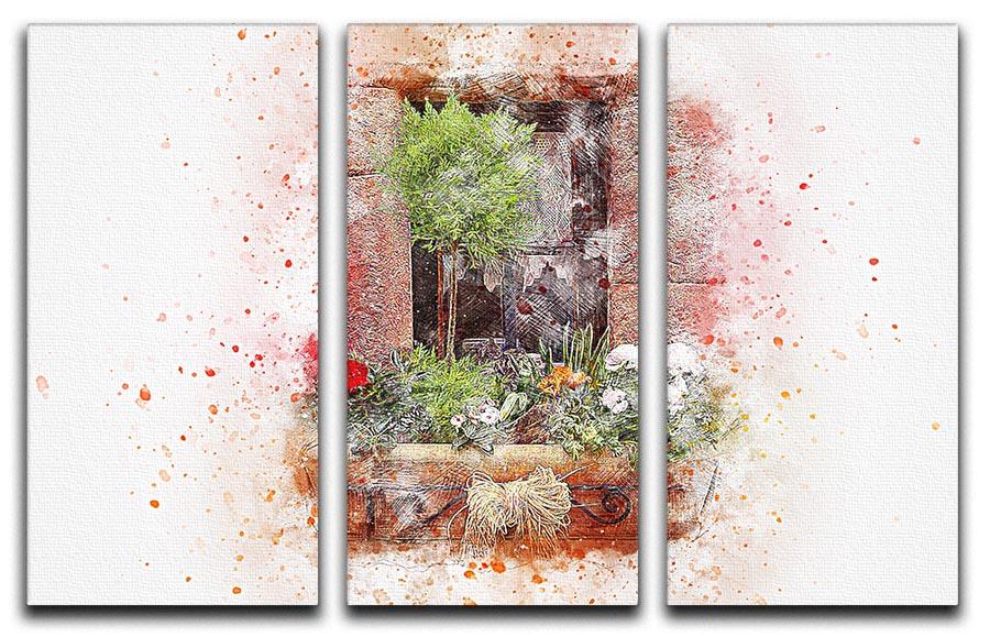 Spring Window 3 Split Panel Canvas Print - Canvas Art Rocks - 1