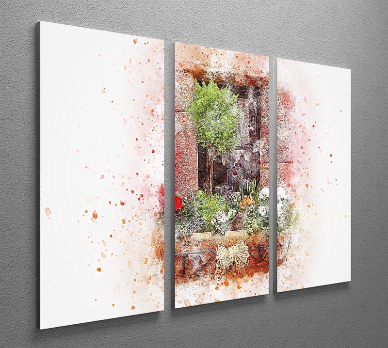 Spring Window 3 Split Panel Canvas Print - Canvas Art Rocks - 2