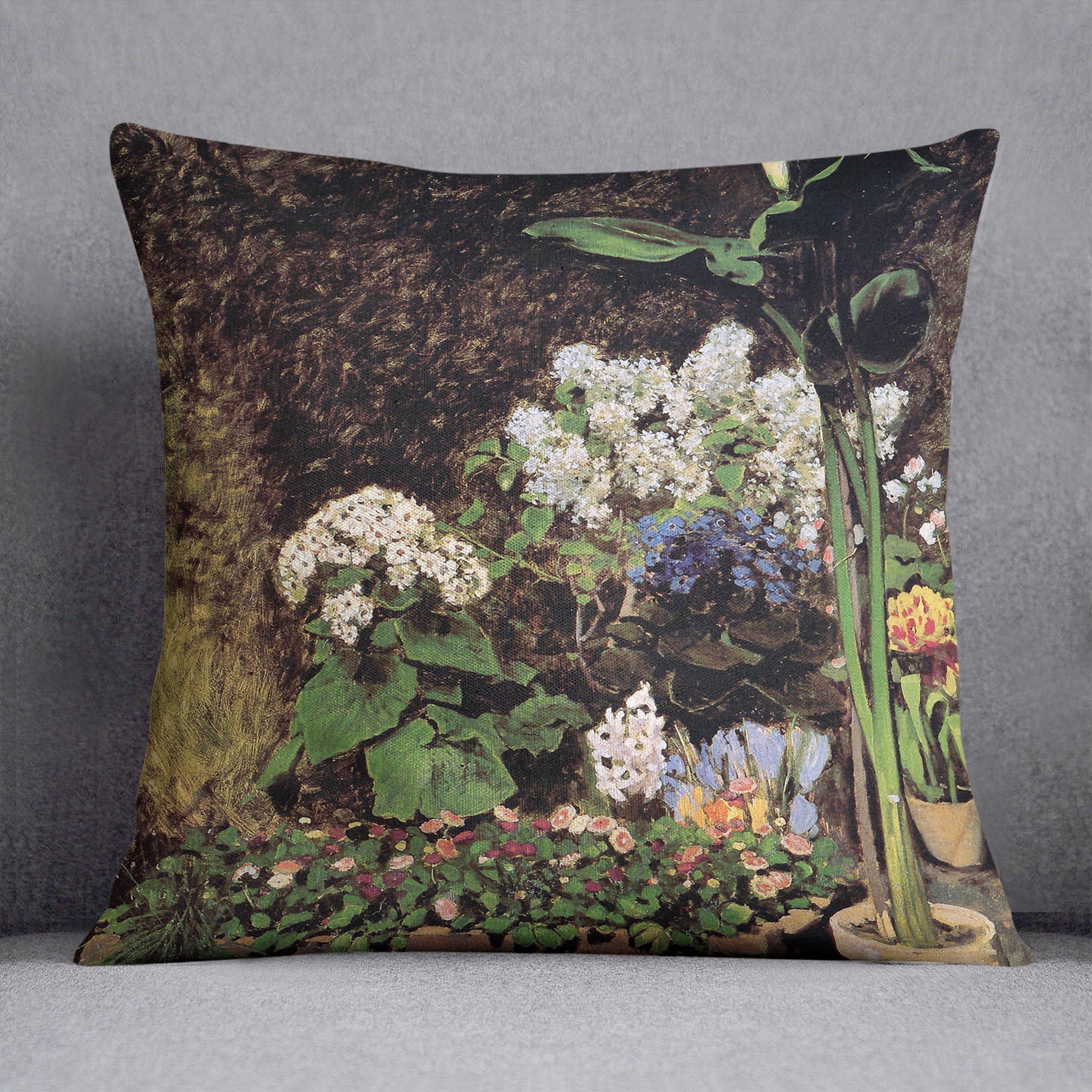 Spring flowers by Renoir Cushion