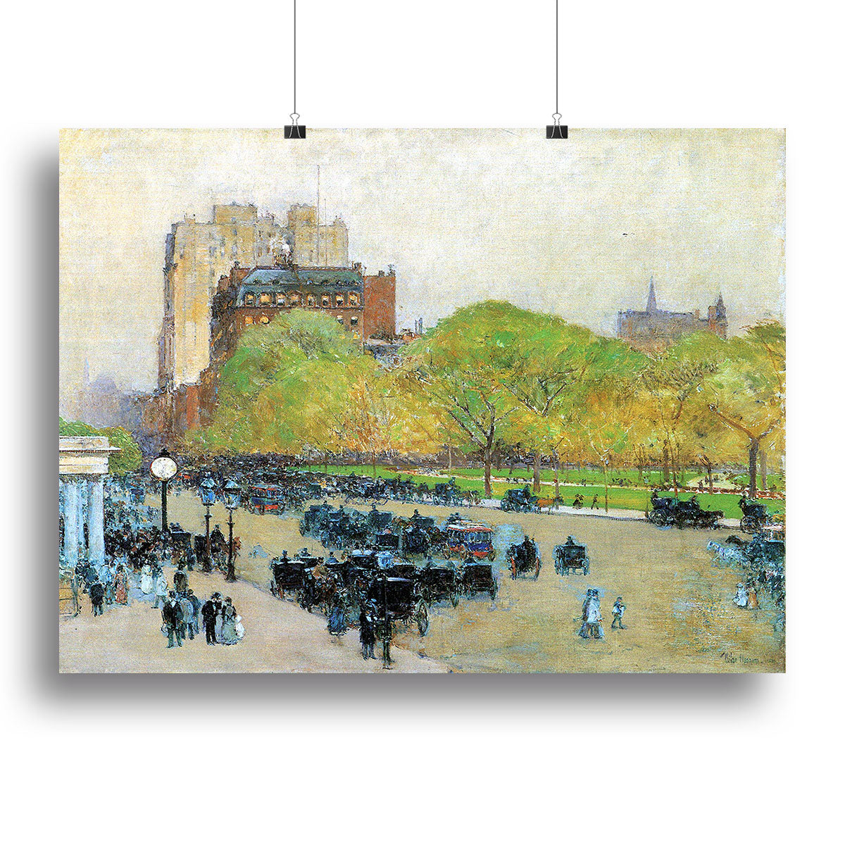 Spring morning in the heart of the city by Hassam Canvas Print or Poster - Canvas Art Rocks - 2