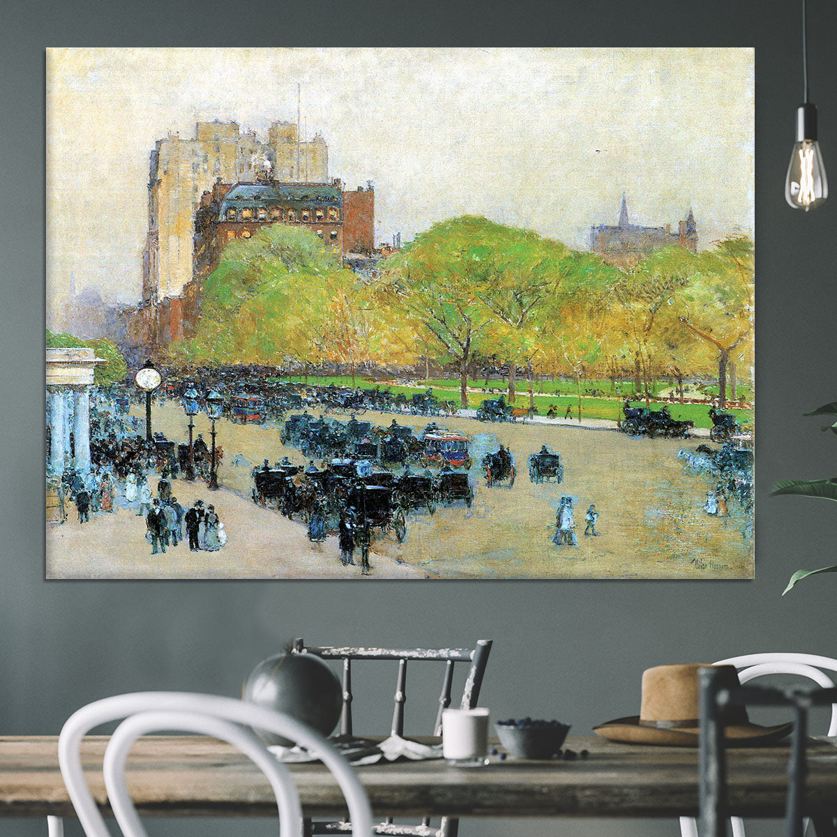 Spring morning in the heart of the city by Hassam Canvas Print or Poster - Canvas Art Rocks - 3