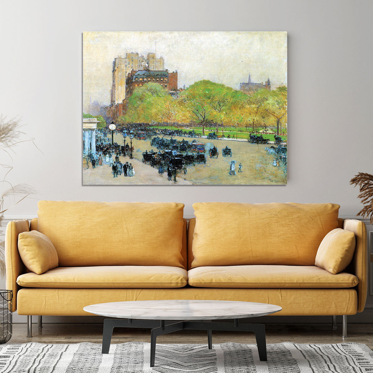 Spring morning in the heart of the city by Hassam Canvas Print or Poster - Canvas Art Rocks - 4