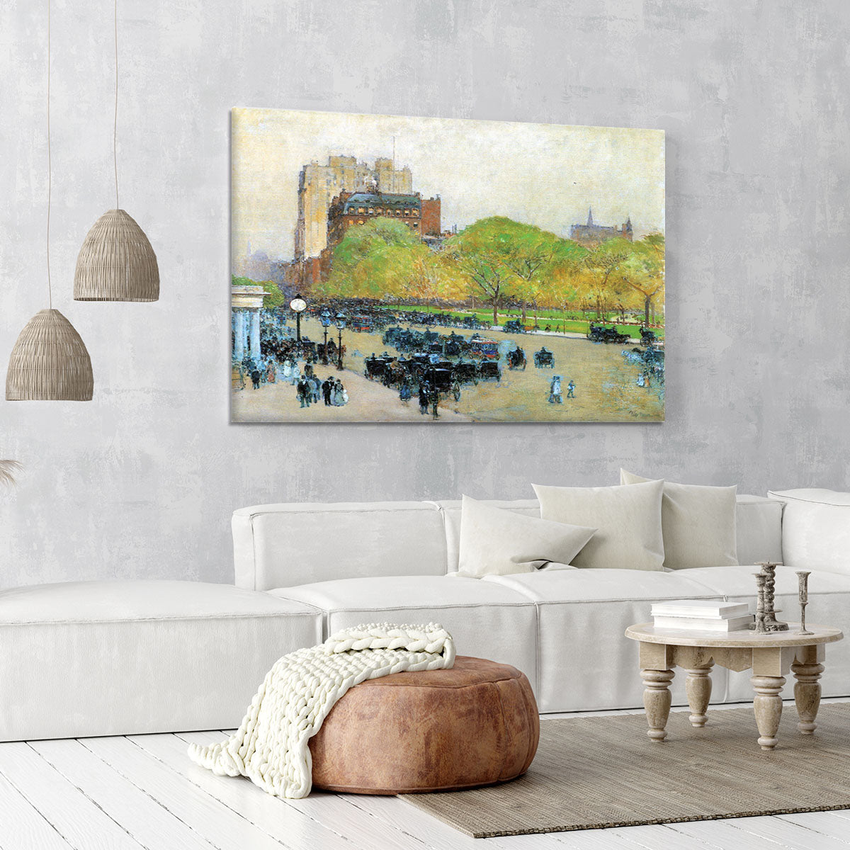 Spring morning in the heart of the city by Hassam Canvas Print or Poster - Canvas Art Rocks - 6