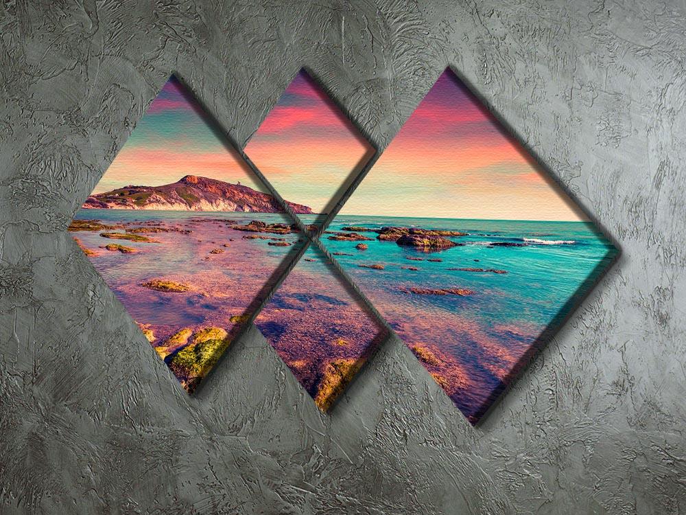 Spring sunset from the Giallonardo 4 Square Multi Panel Canvas  - Canvas Art Rocks - 2