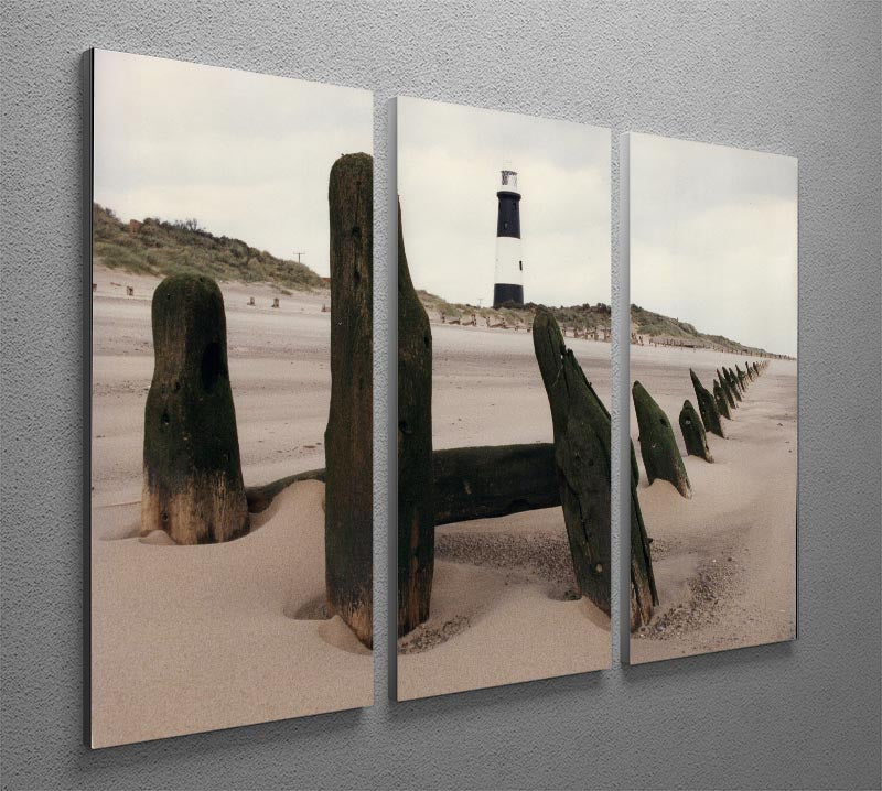 Spurn Point Lighthouse 3 Split Panel Canvas Print - Canvas Art Rocks - 2