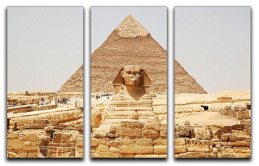 Spynx face on the Giza pyramid 3 Split Panel Canvas Print - Canvas Art Rocks - 1