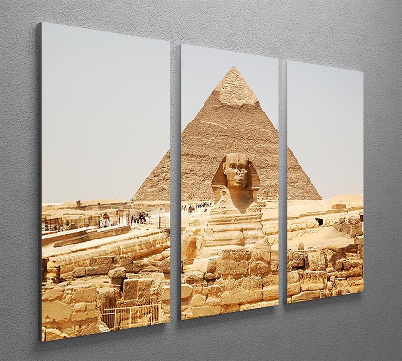 Spynx face on the Giza pyramid 3 Split Panel Canvas Print - Canvas Art Rocks - 2