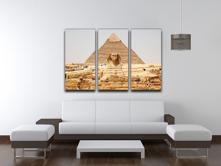 Spynx face on the Giza pyramid 3 Split Panel Canvas Print - Canvas Art Rocks - 3