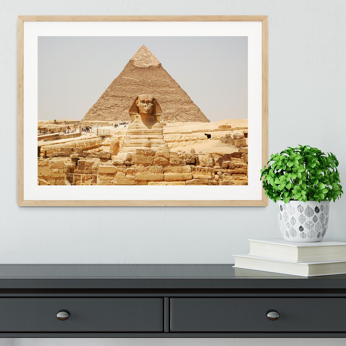 Spynx face on the Giza pyramid Framed Print - Canvas Art Rocks - 3
