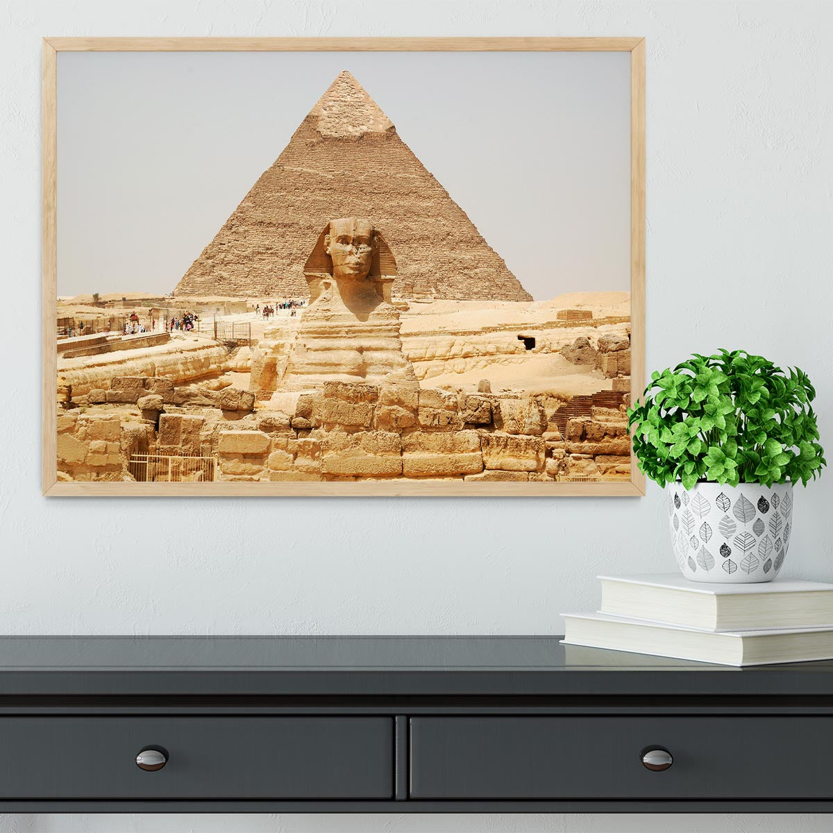 Spynx face on the Giza pyramid Framed Print - Canvas Art Rocks - 4