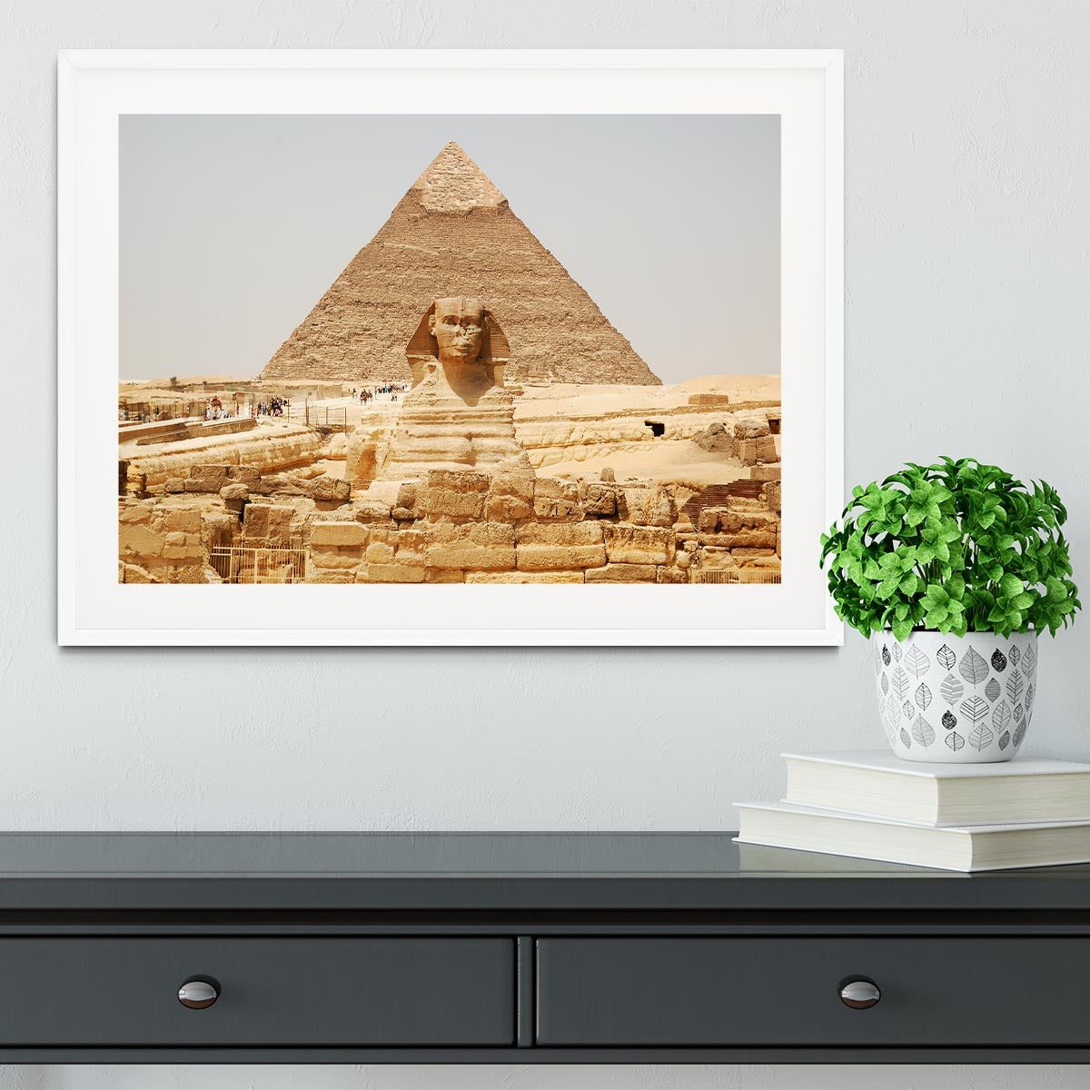Spynx face on the Giza pyramid Framed Print - Canvas Art Rocks - 5
