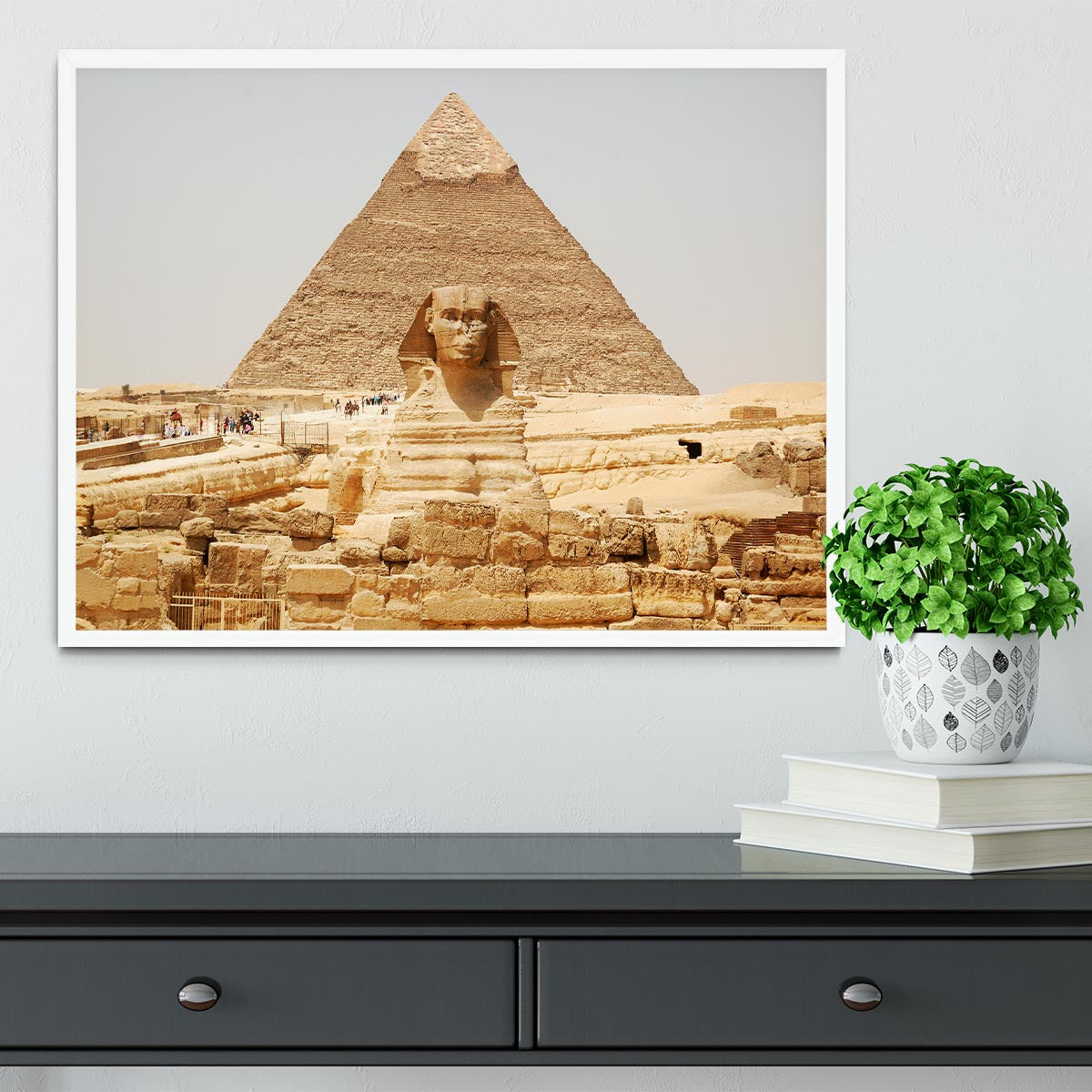 Spynx face on the Giza pyramid Framed Print - Canvas Art Rocks -6