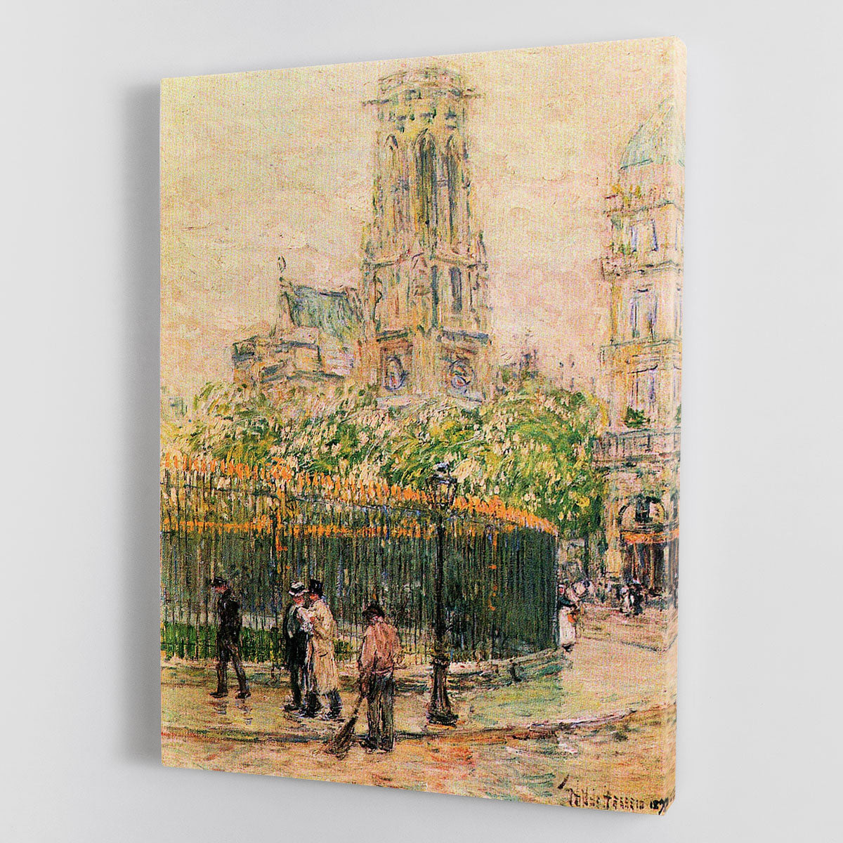 St. Germain l`Auxerrois by Hassam Canvas Print or Poster - Canvas Art Rocks - 1