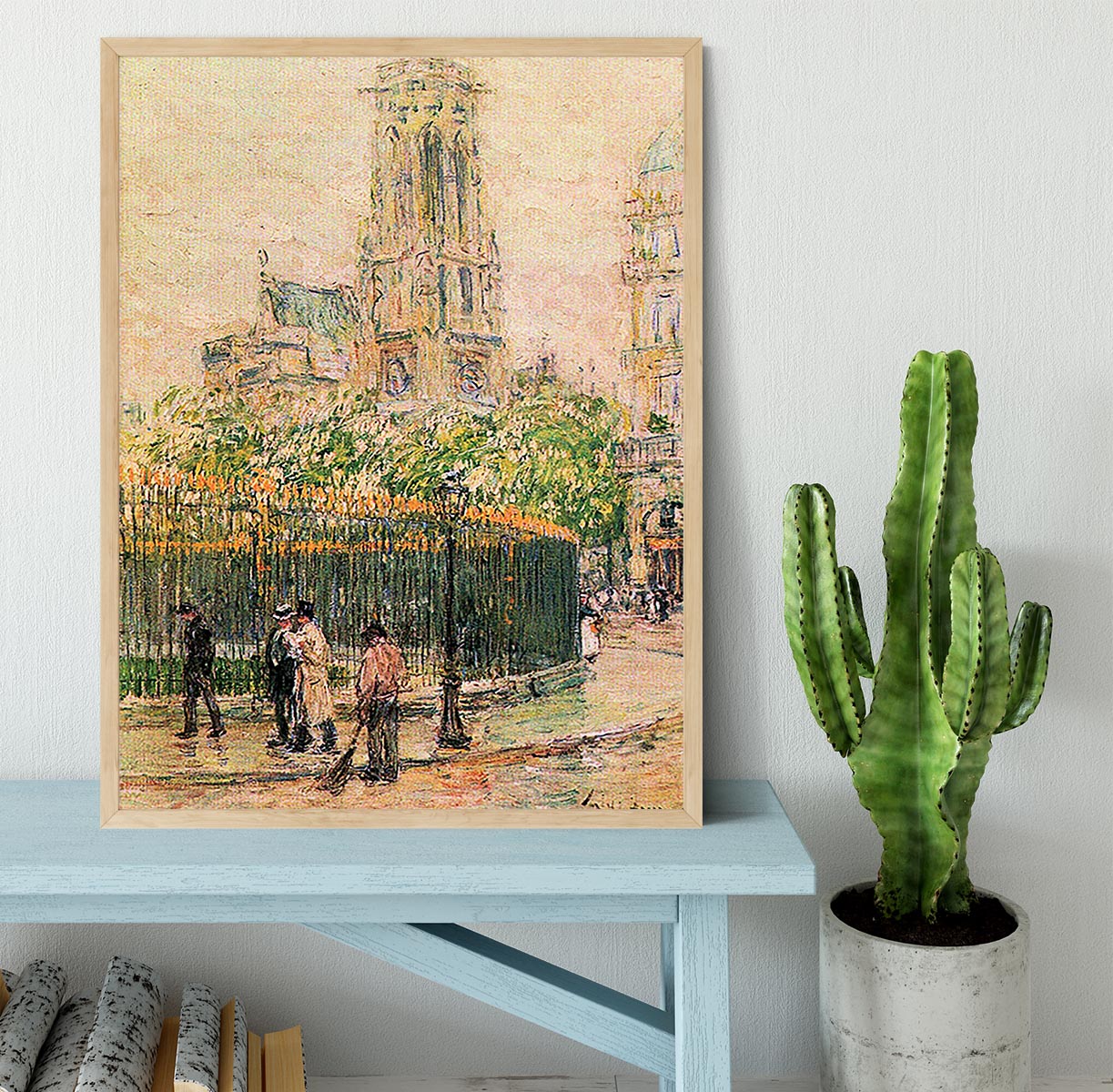 St. Germain l`Auxerrois by Hassam Framed Print - Canvas Art Rocks - 4